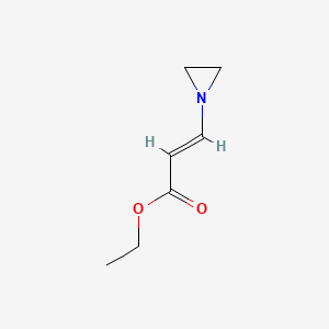 molecular formula C7H11NO2 B12715313 1-Aziridineacrylic acid, ethyl ester CAS No. 1883-81-4