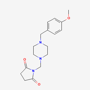 molecular formula C17H23N3O3 B12715358 Succinimide, N-((4-(p-methoxybenzyl)-1-piperazinyl)methyl)- CAS No. 93725-48-5