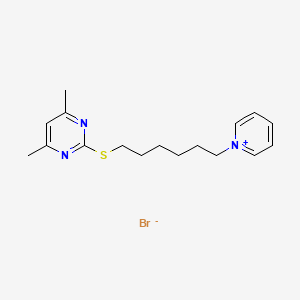molecular formula C17H24BrN3S B12715373 1-(6-((4,6-Dimethyl-2-pyrimidinyl)thio)hexyl)pyridinium bromide CAS No. 90094-32-9
