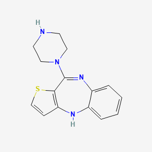 molecular formula C15H16N4S B12715400 4H-Thieno(3,2-b)(1,5)benzodiazepine, 10-(1-piperazinyl)- CAS No. 61326-02-1