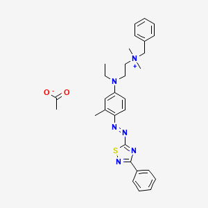 molecular formula C30H36N6O2S B12715401 Benzyl(2-(ethyl(3-methyl-4-((3-phenyl-1,2,4-thiadiazol-5-yl)azo)phenyl)amino)ethyl)dimethylammonium acetate CAS No. 85187-92-4