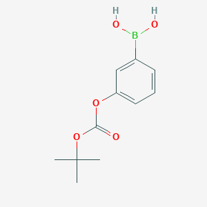 molecular formula C11H15BO5 B1271546 (3-((tert-Butoxycarbonyl)oxy)phenyl)boronic acid CAS No. 380430-69-3