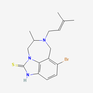 molecular formula C16H20BrN3S B12715460 Imidazo(4,5,1-jk)(1,4)benzodiazepine-2(1H)-thione, 8-bromo-4,5,6,7-tetrahydro-5-methyl-6-(3-methyl-2-butenyl)- CAS No. 257891-64-8
