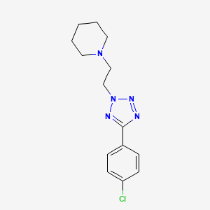 molecular formula C14H18ClN5 B12715464 Piperidine, 1-(2-(5-(4-chlorophenyl)-2H-tetrazol-2-yl)ethyl)- CAS No. 158553-42-5