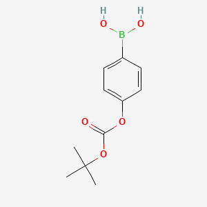 molecular formula C11H15BO5 B1271547 (4-((tert-Butoxycarbonyl)oxy)phenyl)boronic acid CAS No. 380430-70-6