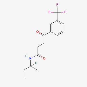 molecular formula C15H18F3NO2 B12715474 N-sec-Butyl-3-(m-(trifluoromethyl)benzoyl)propionamide CAS No. 93061-41-7