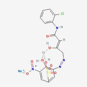 molecular formula C16H13ClCrN4NaO8S+ B12715508 Sodium (3-((1-((2-chloroanilino)carbonyl)-2-oxopropyl)azo)-4-hydroxy-5-nitrobenzene-1-sulphonato(3-))chromate(1-) CAS No. 85896-35-1