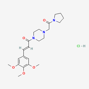molecular formula C22H32ClN3O5 B12715590 1-(2-Oxo-2-(1-pyrrolidinyl)ethyl)-4-(1-oxo-3-(3,4,5-trimethoxyphenyl)allyl)piperazinium chloride CAS No. 94135-67-8