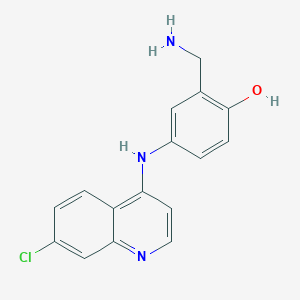 molecular formula C16H14ClN3O B127156 2-(Aminomethyl)-4-((7-chloroquinolin-4-yl)amino)phenol CAS No. 37672-04-1