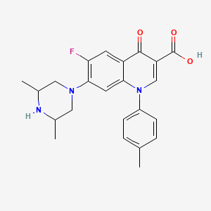 molecular formula C23H24FN3O3 B12715606 3-Quinolinecarboxylic acid, 7-(3,5-dimethyl-1-piperazinyl)-6-fluoro-1,4-dihydro-1-(4-methylphenyl)-4-oxo- CAS No. 164662-46-8