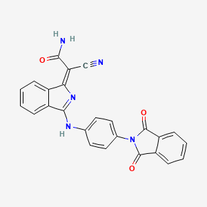molecular formula C25H15N5O3 B12715634 2-Cyano-2-[3-[[4-(1,3-dihydro-1,3-dioxo-2H-isoindol-2-YL)phenyl]amino]-1H-isoindol-1-ylidene]acetamide CAS No. 75655-06-0