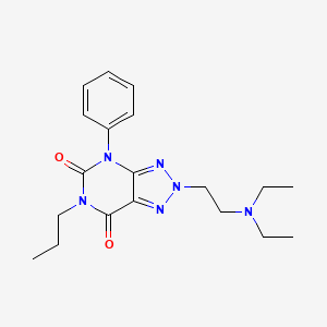 molecular formula C19H26N6O2 B12715663 2H-1,2,3-Triazolo(4,5-d)pyrimidine-5,7(4H,6H)-dione, 2-(2-(diethylamino)ethyl)-4-phenyl-6-propyl- CAS No. 117740-66-6