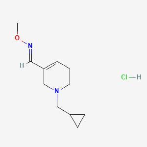molecular formula C11H19ClN2O B12715721 3-Pyridinecarboxaldehyde, 1,2,5,6-tetrahydro-1-(cyclopropylmethyl)-, O-methyloxime, monohydrochloride, (E)- CAS No. 139886-13-8