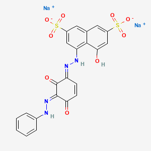 molecular formula C22H14N4Na2O9S2 B12715744 Disodium 4-((2,4-dihydroxy-3-(phenylazo)phenyl)azo)-5-hydroxynaphthalene-2,7-disulphonate CAS No. 93940-02-4