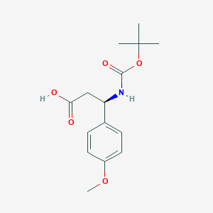molecular formula C15H21NO5 B1271575 (R)-3-((tert-Butoxycarbonyl)amino)-3-(4-methoxyphenyl)propanoic acid CAS No. 500788-87-4