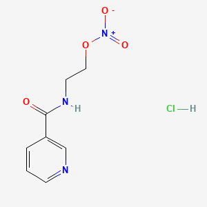 molecular formula C8H10ClN3O4 B12715812 N-(2-(Nitrooxy)ethyl)nicotinamide monohydrochloride CAS No. 65141-45-9