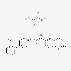 molecular formula C26H28N2O6 B12715844 6-[(E)-3-[4-(2-methoxyphenyl)-3,6-dihydro-2H-pyridin-1-yl]prop-1-enyl]-3,4-dihydro-1H-quinolin-2-one;oxalic acid CAS No. 80834-75-9