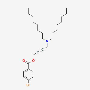 molecular formula C27H42BrNO2 B12715884 Benzoic acid, 4-bromo-, 4-(dioctylamino)-2-butynyl ester CAS No. 130421-66-8