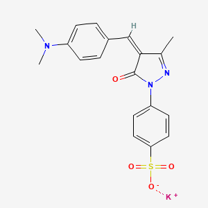 molecular formula C19H18KN3O4S B12715894 Potassium 4-(4-((4-(dimethylamino)phenyl)methylene)-4,5-dihydro-3-methyl-5-oxo-1H-pyrazol-1-yl)benzenesulphonate CAS No. 27268-31-1