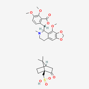 molecular formula C32H39NO11S B12715907 Noscapine camphorsulfonate CAS No. 25333-79-3