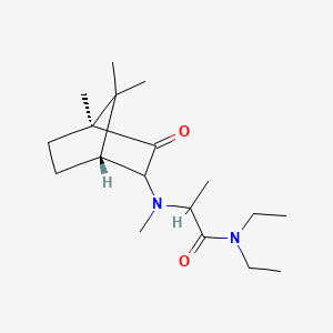molecular formula C18H32N2O2 B12715915 Propionamide, N,N-diethyl-2-(methyl(2-oxo-3-bornyl)amino)- CAS No. 96169-28-7