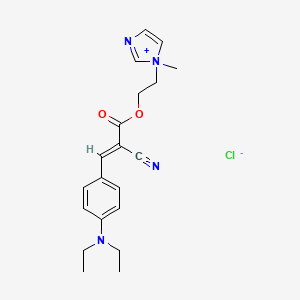 molecular formula C20H25ClN4O2 B12715921 1-(2-((2-Cyano-3-(4-(diethylamino)phenyl)-1-oxoallyl)oxy)ethyl)-1-methyl-1Himidazolium chloride CAS No. 86014-85-9