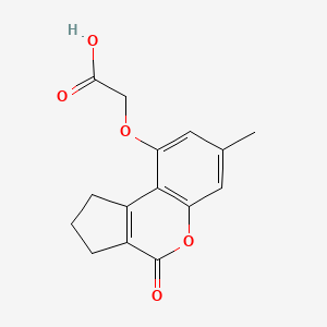 molecular formula C15H14O5 B1271593 [(7-Methyl-4-oxo-1,2,3,4-tetrahydrocyclopenta[c]chromen-9-yl)oxy]acetic acid CAS No. 307549-54-8