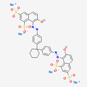 molecular formula C38H28N4Na4O14S4 B12715960 Tetrasodium 8,8'-(cyclohexylidenebis(4,1-phenyleneazo))bis(7-hydroxynaphthalene-1,3-disulphonate) CAS No. 85098-59-5