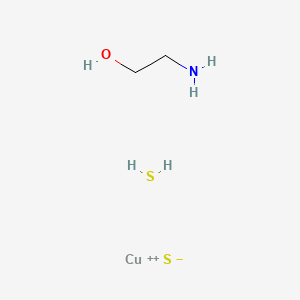 molecular formula C2H9CuNOS2 B12716035 Copper;2-aminoethanol;sulfane;sulfide 