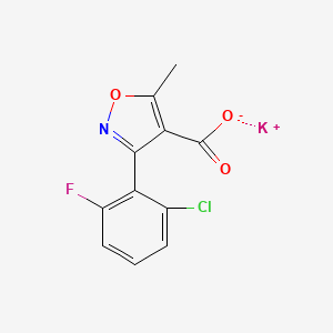 molecular formula C11H6ClFKNO3 B12716053 Potassium 3-(2-chloro-6-fluorophenyl)-5-methylisoxazole-4-carboxylate CAS No. 83817-49-6