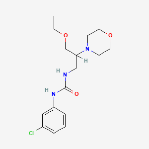 molecular formula C16H24ClN3O3 B12716062 N-(3-Chlorophenyl)-N'-(3-ethoxy-2-(4-morpholinyl)propyl)urea CAS No. 86398-78-9