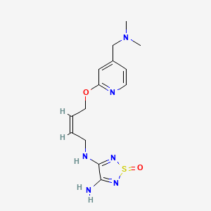 molecular formula C14H20N6O2S B12716069 1,2,5-Thiadiazole-3,4-diamine, N-(4-((4-((dimethylamino)methyl)-2-pyridinyl)oxy)-2-butenyl)-,1-oxide, (Z)- CAS No. 103922-41-4