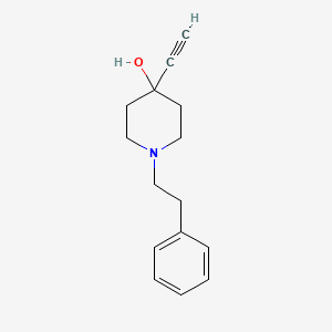molecular formula C15H19NO B12716081 4-Piperidinol, 4-ethynyl-1-phenethyl- CAS No. 92651-76-8