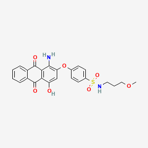 molecular formula C24H22N2O7S B12716113 4-((1-Amino-9,10-dihydro-4-hydroxy-9,10-dioxo-2-anthryl)oxy)-N-(3-methoxypropyl)benzenesulphonamide CAS No. 75601-56-8