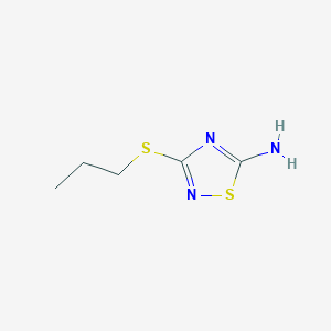 molecular formula C5H9N3S2 B1271615 3-Propylsulfanyl-[1,2,4]thiadiazol-5-ylamine CAS No. 6913-15-1