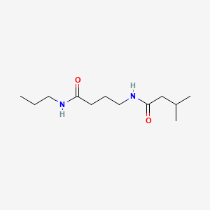 molecular formula C12H24N2O2 B12716213 Butanamide, 3-methyl-N-(4-oxo-4-(propylamino)butyl)- CAS No. 82024-01-9