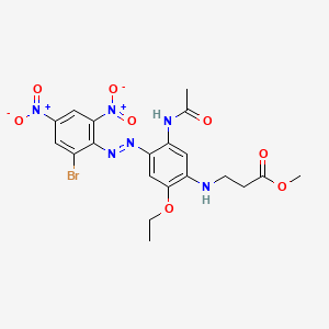 molecular formula C20H21BrN6O8 B12716215 Methyl N-(5-(acetylamino)-4-((2-bromo-4,6-dinitrophenyl)azo)-2-ethoxyphenyl)beta-alaninate CAS No. 94108-94-8