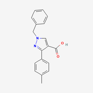 molecular formula C18H16N2O2 B1271623 1-benzyl-3-(4-methylphenyl)-1H-pyrazole-4-carboxylic acid CAS No. 956453-12-6