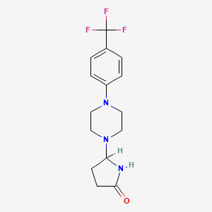 molecular formula C15H18F3N3O B12716275 5-(4-(4-Trifluoromethylphenyl)piperazin-1-yl)pyrrolidin-2-one CAS No. 91703-16-1