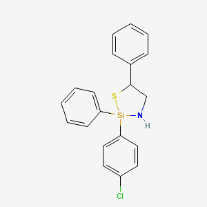 molecular formula C20H18ClNSSi B12716278 2-(p-Chlorophenyl)-2,5-diphenyl-1-thia-3-aza-2-silacyclopentane CAS No. 102367-62-4