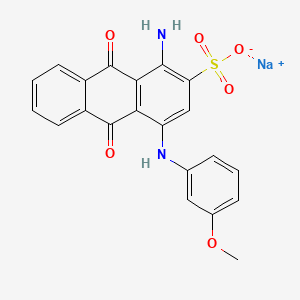 molecular formula C21H15N2NaO6S B12716296 Sodium 1-amino-9,10-dihydro-4-((3-methoxyphenyl)amino)-9,10-dioxoanthracene-2-sulphonate CAS No. 78510-28-8