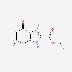molecular formula C14H19NO3 B1271638 3,6,6-三甲基-4-氧代-4,5,6,7-四氢-1H-吲哚-2-羧酸乙酯 CAS No. 37711-24-3