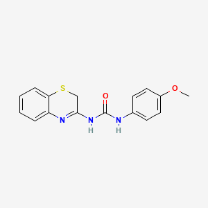 molecular formula C16H15N3O2S B12716406 N-2H-1,4-Benzothiazin-3-yl-N'-(4-methoxyphenyl)urea CAS No. 108176-67-6