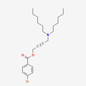 molecular formula C23H34BrNO2 B12716431 Benzoic acid, 4-bromo-, 4-(dihexylamino)-2-butynyl ester CAS No. 130444-11-0