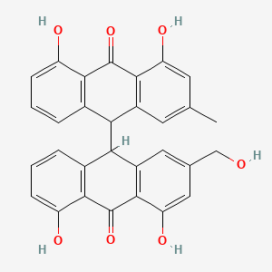 molecular formula C30H22O7 B12716443 Palmidin B CAS No. 17062-56-5