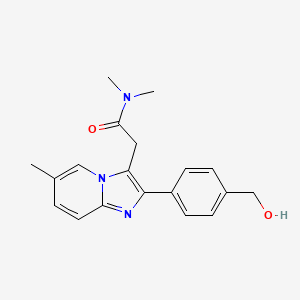 molecular formula C19H21N3O2 B12716502 Imidazo(1,2-a)pyridine-3-acetamide, 2-(4-(hydroxymethyl)phenyl)-N,N,6-trimethyl- CAS No. 109461-64-5