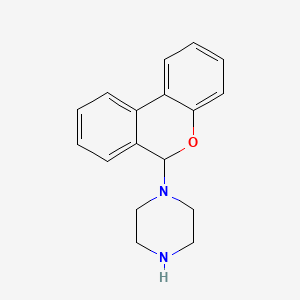 molecular formula C17H18N2O B12716516 6-(1-Piperazinyl)-6H-dibenzo(b,d)pyran CAS No. 83358-68-3