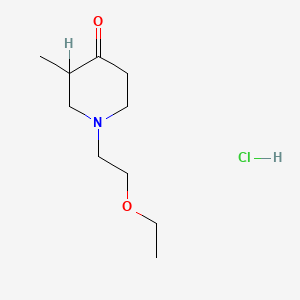molecular formula C10H20ClNO2 B12716517 1-(2-Ethoxyethyl)-3-methylpiperidin-4-one hydrochloride CAS No. 109629-31-4