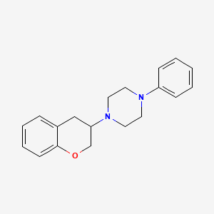 molecular formula C19H22N2O B12716529 1-(3,4-Dihydro-2H-1-benzopyran-3-yl)-4-phenylpiperazine CAS No. 83823-52-3
