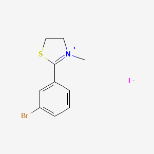 molecular formula C10H11BrINS B12716545 4,5-Dihydro-2-(3-bromophenyl)-3-methylthiazolium iodide CAS No. 96160-05-3